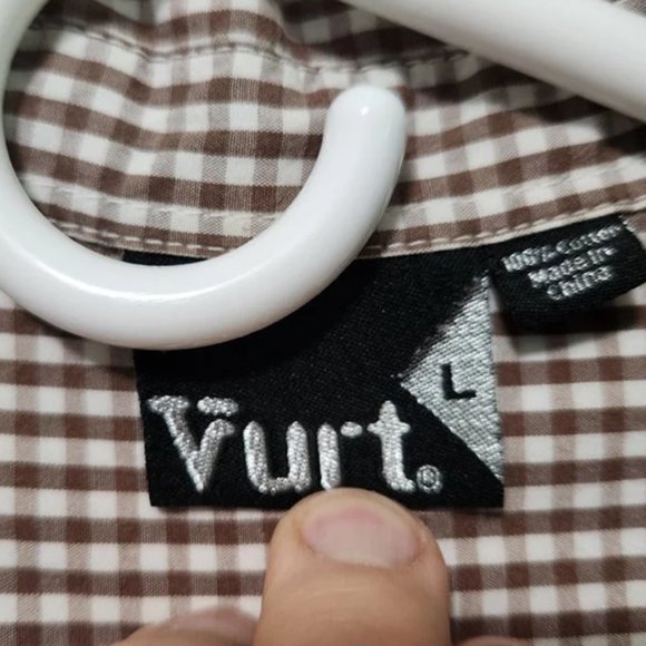 Mens L Gingham Short Sleeve - Picture 2 of 5